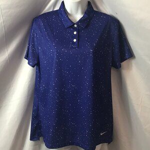 Nike Dri Standard Fit Galaxy Print Activewear Athletic Sport Cut Polo Shirt